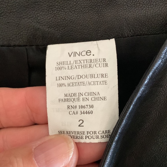 EUC Vince black calfskin leather mini skirt - Picture 8 of 8